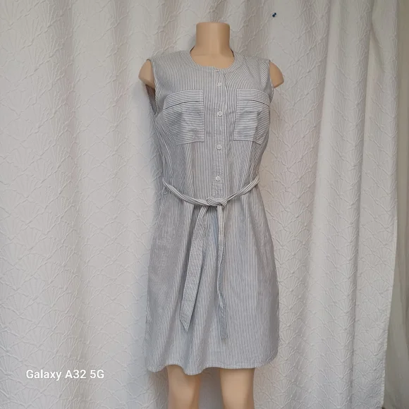 Vineyard Vines Women Size 8 Blue Striped Mini Dress - Picture 3 of 16
